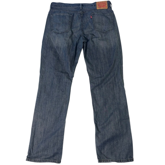 Men's Levi's 514 Straight Jeans Waist 34x32 Medium Washed Wiskered - Picture 2 of 14